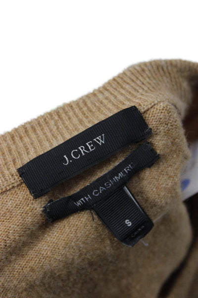 J Crew Unisex Beige Animal Graphic Pullover Sweater Crew Neck 3/4 Sleeve Size S