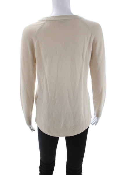 Kate Spade New York Womens Pullover Sweater Beige Crew Neck Long Sleeve Size XS