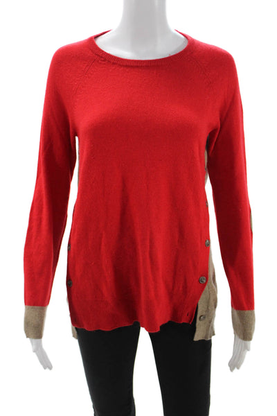 J Crew Unisex Red Crew Neck Pullover Sweater Long Sleeve Size S