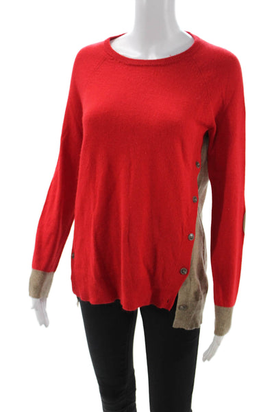 J Crew Unisex Red Crew Neck Pullover Sweater Long Sleeve Size S