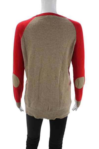 J Crew Unisex Red Crew Neck Pullover Sweater Long Sleeve Size S