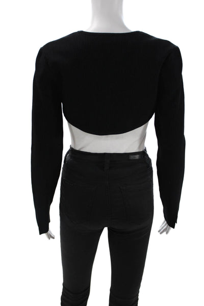 Derek Lam 10 Crosby Unisex Black Crewneck Button Sweater Longsleeve Size M