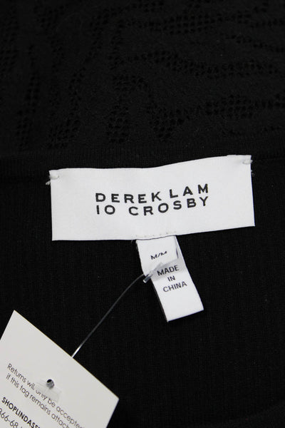 Derek Lam 10 Crosby Unisex Black Crewneck Button Sweater Longsleeve Size M