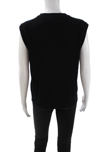 Closed Women Basic Tank Crew Neck Black Cotton Solid Size XS