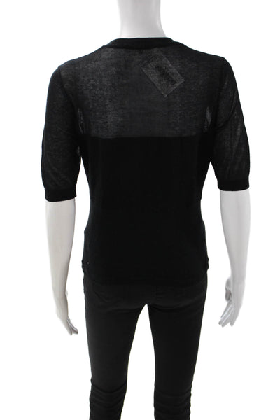 Cotton By Autumn Cashmere Womens Basic Black T-Shirt 100% Cotton Size M