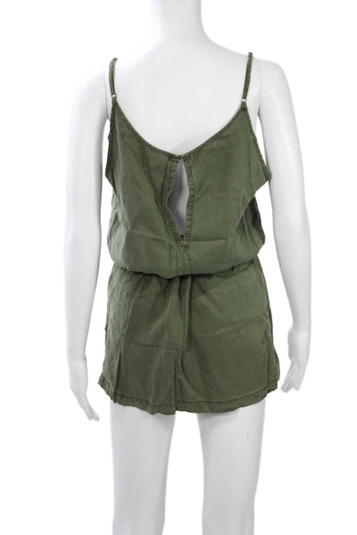 On The Road Women Green Sleeveless Romper Scoop Neck 100% Viscose Short Size S