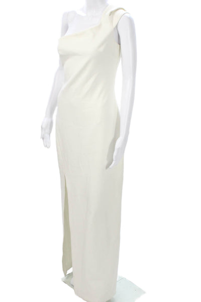 Likely Womens Sheath Dress White Sleeveless Long Polyester Zip Size 6