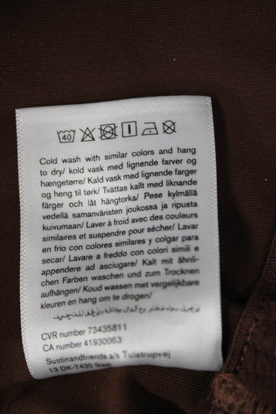 Girlfriend Collective Women Cropped Tank Brown Square Neck Sleeveless Size XS
