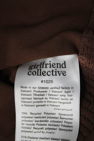 Girlfriend Collective Women Cropped Tank Brown Square Neck Sleeveless Size XS