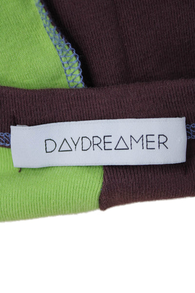 Daydreamer Womens Brown Cropped Cotton Crew Neck Short Sleeve T-Shirt Size XS