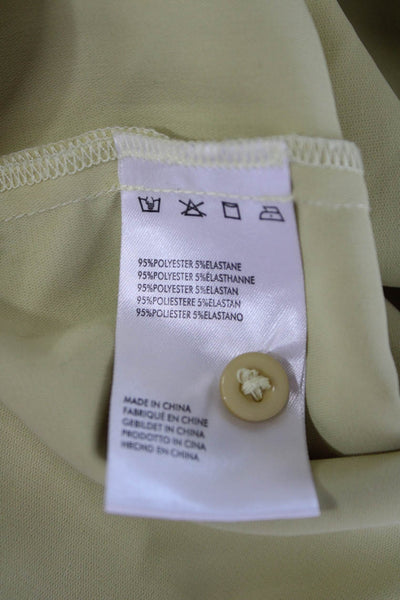 Steele Womens Collared Basic Button-Up Beige Short Sleeve Top Size S