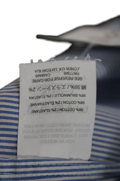 J Crew Mens Light Blue Striped Spread Long Sleeve Dress Shirt Size 16