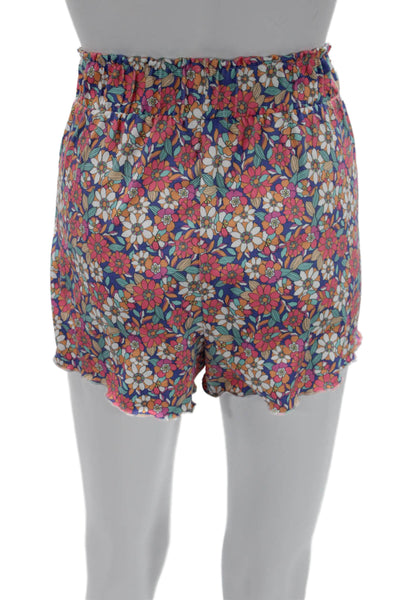 Z Supply Women Blue Floral Square Neck Spaghetti Strap Romper Size M