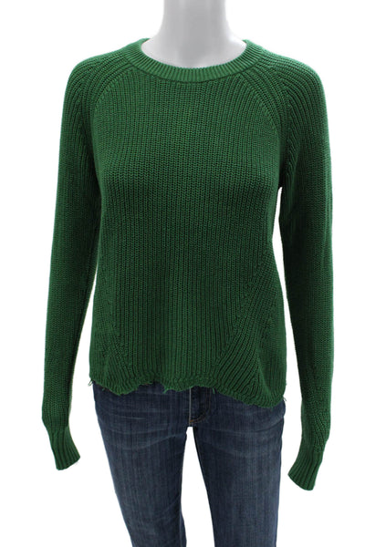Cotton By Autumn Cashmere Unisex Green Crewneck Pullover Long Sleeve Size M