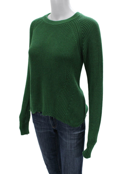 Cotton By Autumn Cashmere Unisex Green Crewneck Pullover Long Sleeve Size M