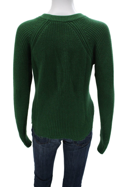 Cotton By Autumn Cashmere Unisex Green Crewneck Pullover Long Sleeve Size M
