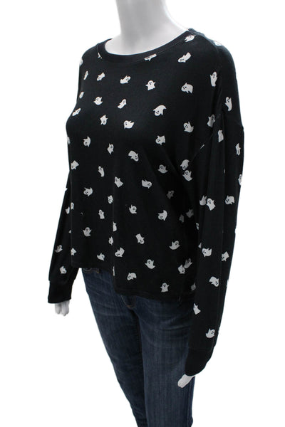 Z Supply Womens Pullover Sweatshirt Black Halloween Crewneck Long Sleeve Size S