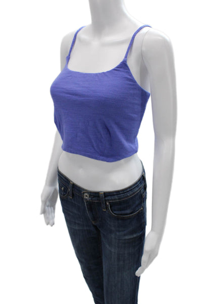 Z Supply Women Cropped Camisole Purple Square Neck Spaghetti Strap Size M