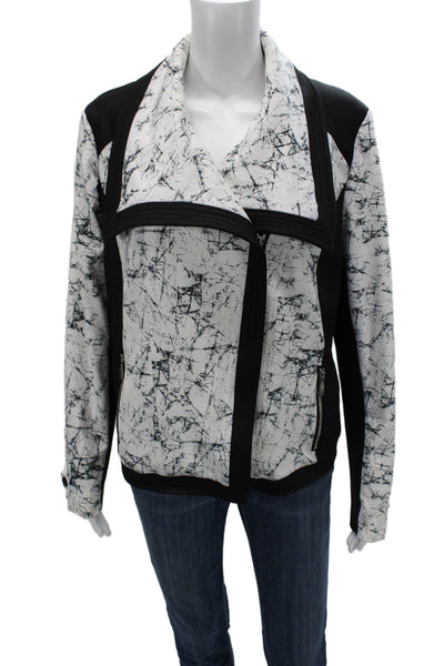 Catherine Catherine Malandrino Women Motorcycle Jacket Black Zip Size 10