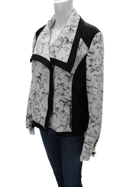 Catherine Catherine Malandrino Women Motorcycle Jacket Black Zip Size 10