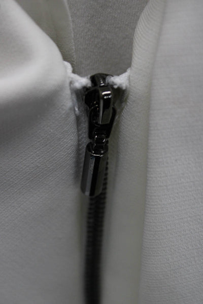 Maticevski Women Designer White Tie Waist Long Sleeve Coat Poly Nylon Size S
