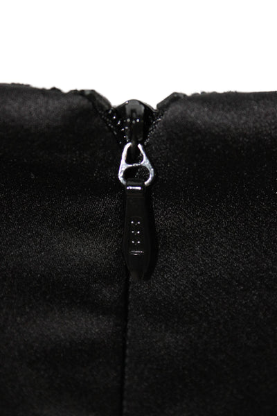 Rasario Women Maxi Slip Dress Black Sleeveless Round Neck Zip Size 46