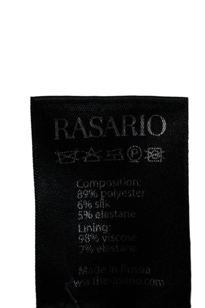 Rasario Women Maxi Slip Dress Black Sleeveless Round Neck Zip Size 46