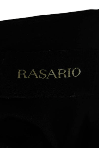 Rasario Women Maxi Slip Dress Black Sleeveless Round Neck Zip Size 46