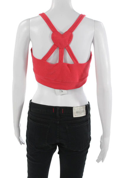 Z Supply Womens Cropped Sleeveless Scoop Neck Red Top Size L