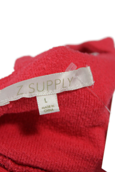 Z Supply Womens Cropped Sleeveless Scoop Neck Red Top Size L