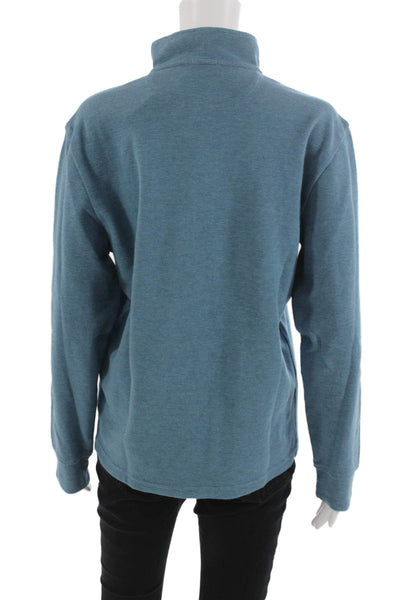 Vineyard Vines Unisex Henley Sweatshirt Blue Zip Mock Neck Long Sleeve Size S
