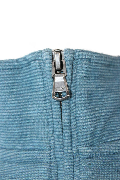Vineyard Vines Unisex Henley Sweatshirt Blue Zip Mock Neck Long Sleeve Size S