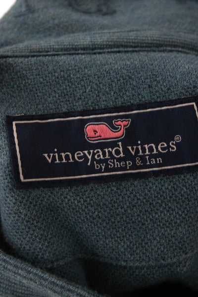 Vineyard Vines Unisex Henley Sweatshirt Blue Zip Mock Neck Long Sleeve Size S