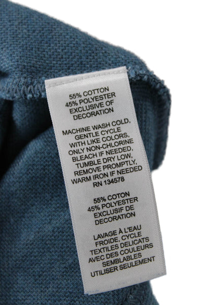 Vineyard Vines Unisex Henley Sweatshirt Blue Zip Mock Neck Long Sleeve Size S