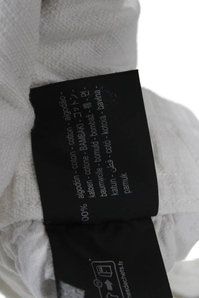 Zara Mens White Bermuda Shorts 100% Cotton Drawstring Beach Size M