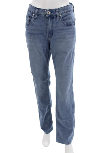 Paige Mens Straight Jeans Blue Low Rise 32 Inseam Size 30