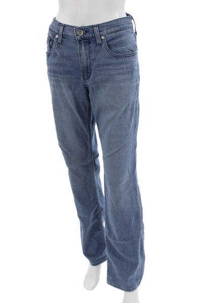 Paige Mens Straight Jeans Blue Low Rise 32 Inseam Size 30