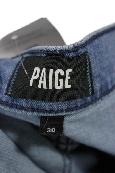Paige Mens Straight Jeans Blue Low Rise 32 Inseam Size 30