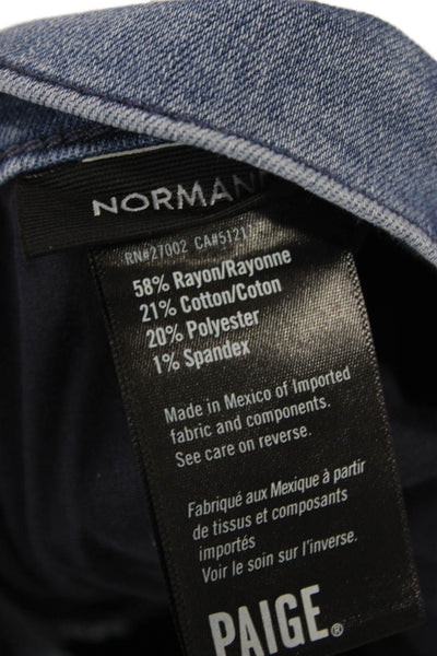 Paige Mens Straight Jeans Blue Low Rise 32 Inseam Size 30