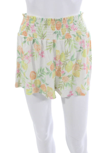 Z Supply Unisex White Floral Beach Shorts Rayon Blend Size M