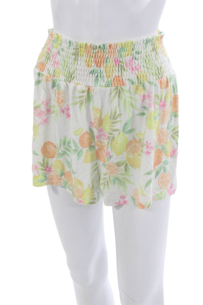 Z Supply Unisex White Floral Beach Shorts Rayon Blend Size M