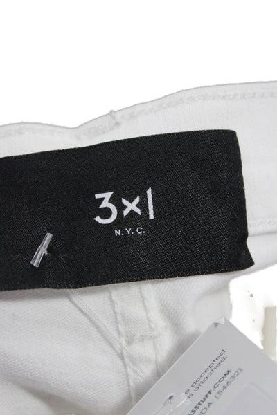 3x1 NYC Womens High Waist Cropped Capri Jeans White Size 29
