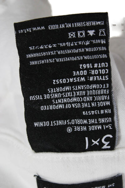 3x1 NYC Womens High Waist Cropped Capri Jeans White Size 29