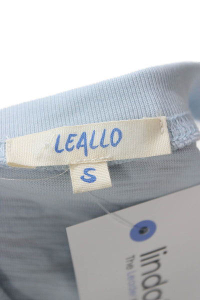 Leallo Womens Basic Sleeveless V-Neck Cotton Tank Light Blue Size S