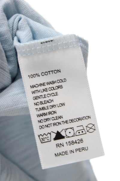 Leallo Womens Basic Sleeveless V-Neck Cotton Tank Light Blue Size S