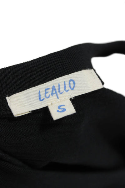 Leallo Women Basic V-Neck Cotton Tank Black Size S