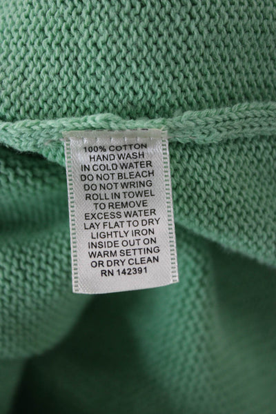 Project Women Full-zip Hoodies Green 100% Cotton Drawstring Long Sleeve Size M