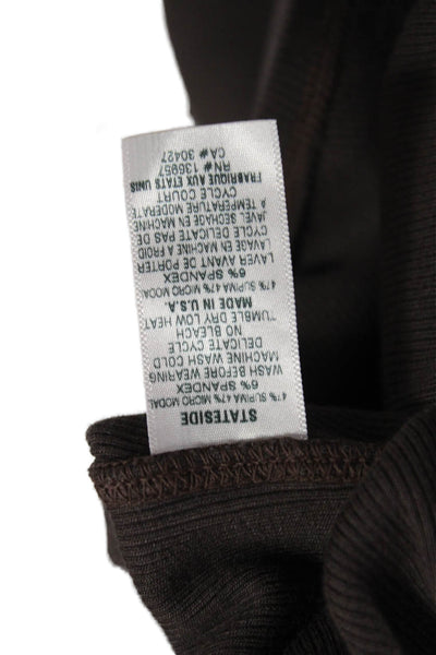 Stateside Womens Basic Round Neck Tank Brown Supima Micro Modal Size M