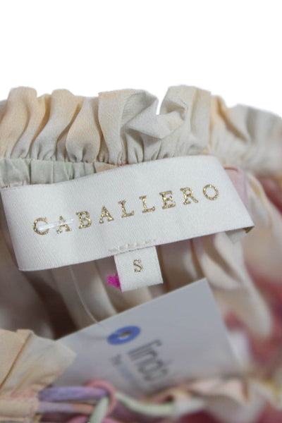 Caballero Collection Womens Boho Pink High Neck Long Sleeve Blouse Size S