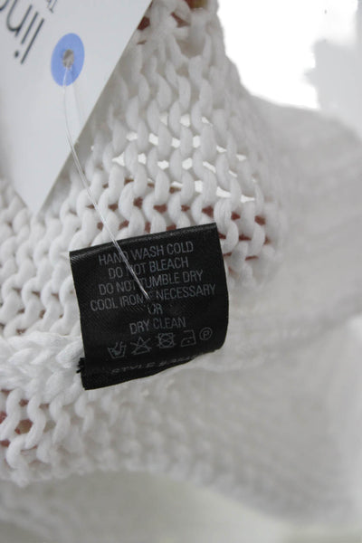 360 Cashmere Unisex White Cotton Crew Neck Pullover Sweater Size S